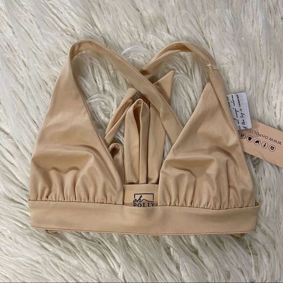 OH POLLY Sand Plunge Neck Bikini Top Size XS NWT - Picture 4 of 8